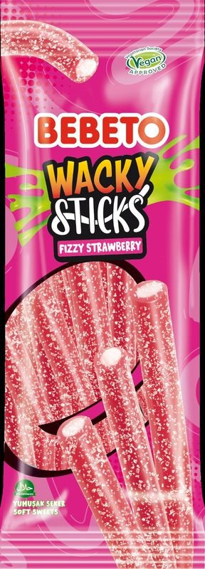Bebeto Wacky Stick Crazy Strawberry 180g (24er Pack)