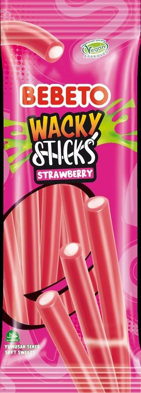 Bebeto Wacky Stick Cool Strawberry 180g (24er Pack)