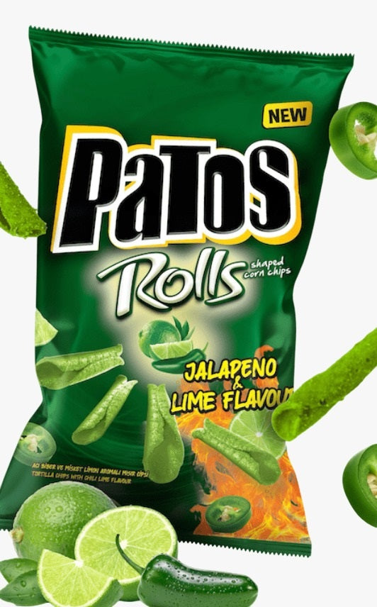 CHIPS PATOS HOT JALEPENO & LIME ROLLS (12er Pack)